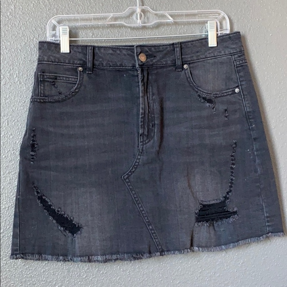 Black Denim Skirt